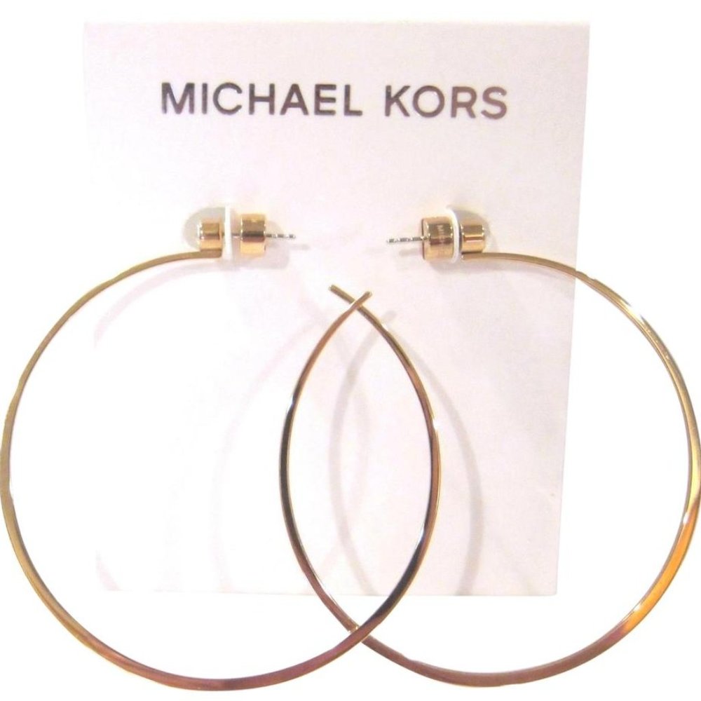 NEW Michael Kors Gold Tone Hoop Earrings